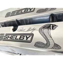 Caches Culbuteurs "Cobra Carroll Shelby Signature" chrome  FORD 289/302/351W