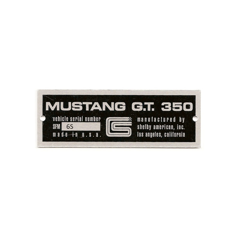 Plaque châssis Mustang GT350 - 6S