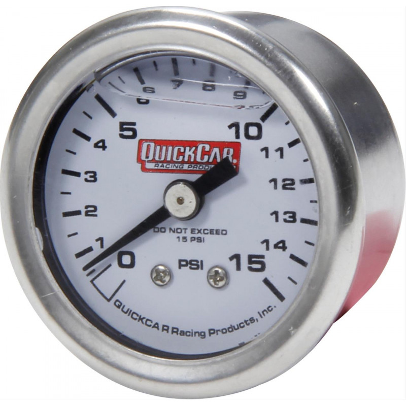 Manomètre pression de carburant - QuickCar Blanc - 15PSI