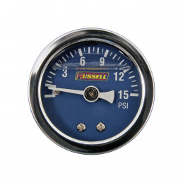 Manomètre pression de carburant - Russell Bleu - 15PSI