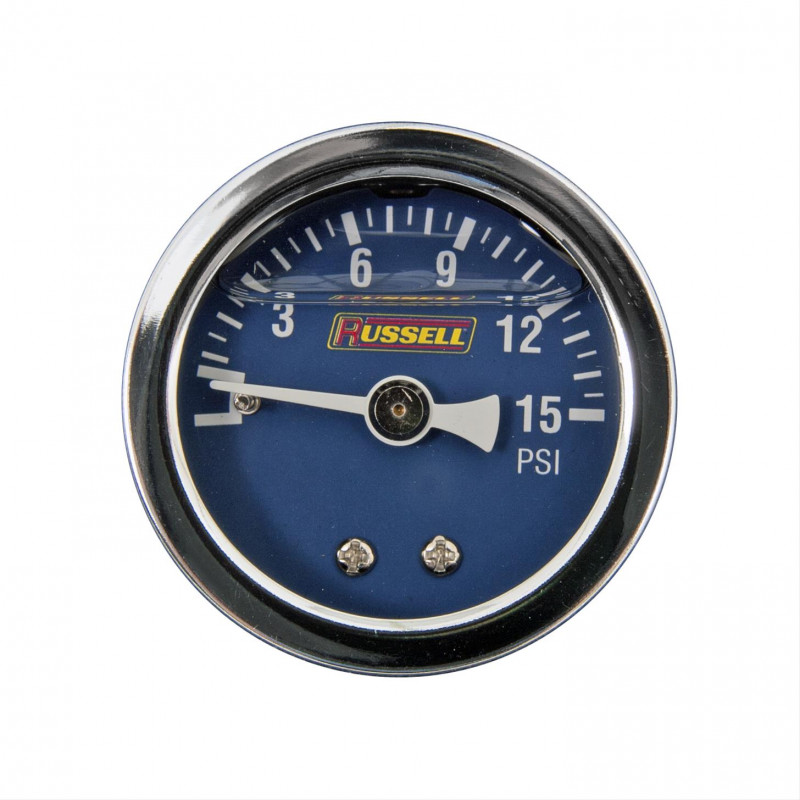 Manomètre pression de carburant - Russell Bleu - 15PSI