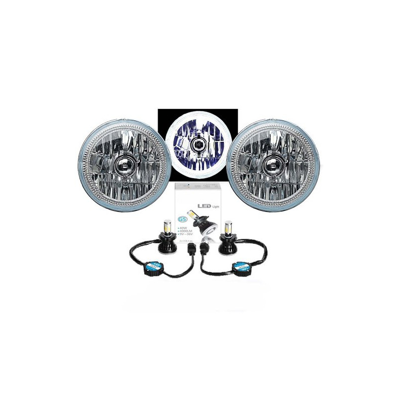 Kit de phares 7 LED - Halo Angel Eye -  Crystal - 4000 Lumens