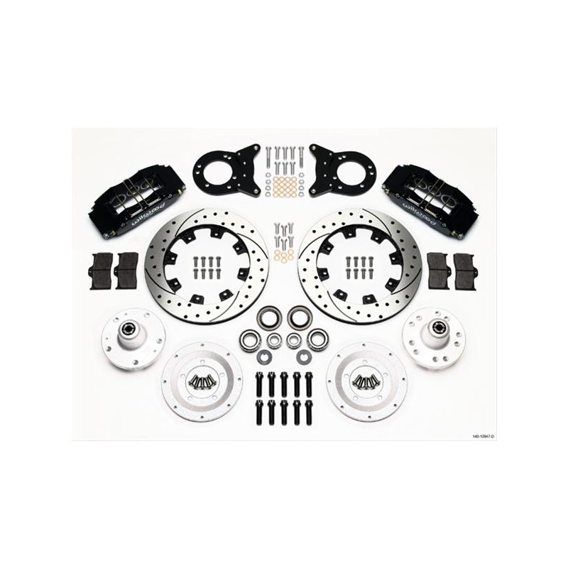 Kit de freins à disques étrier 6 pistons noir Wilwood DynaPro pour Ford Mustang 1965 1966 1967 1968 1969 1970