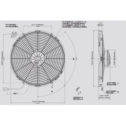 Ventilateur électrique 16" - SPAL -2036 CFM - PUSH
