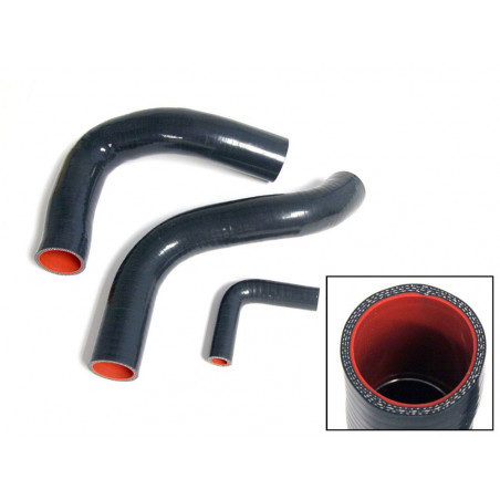 Durites Radiateur silicone noir 3 Pces - Ford Mustang 1965 1966 1967 1968 1969